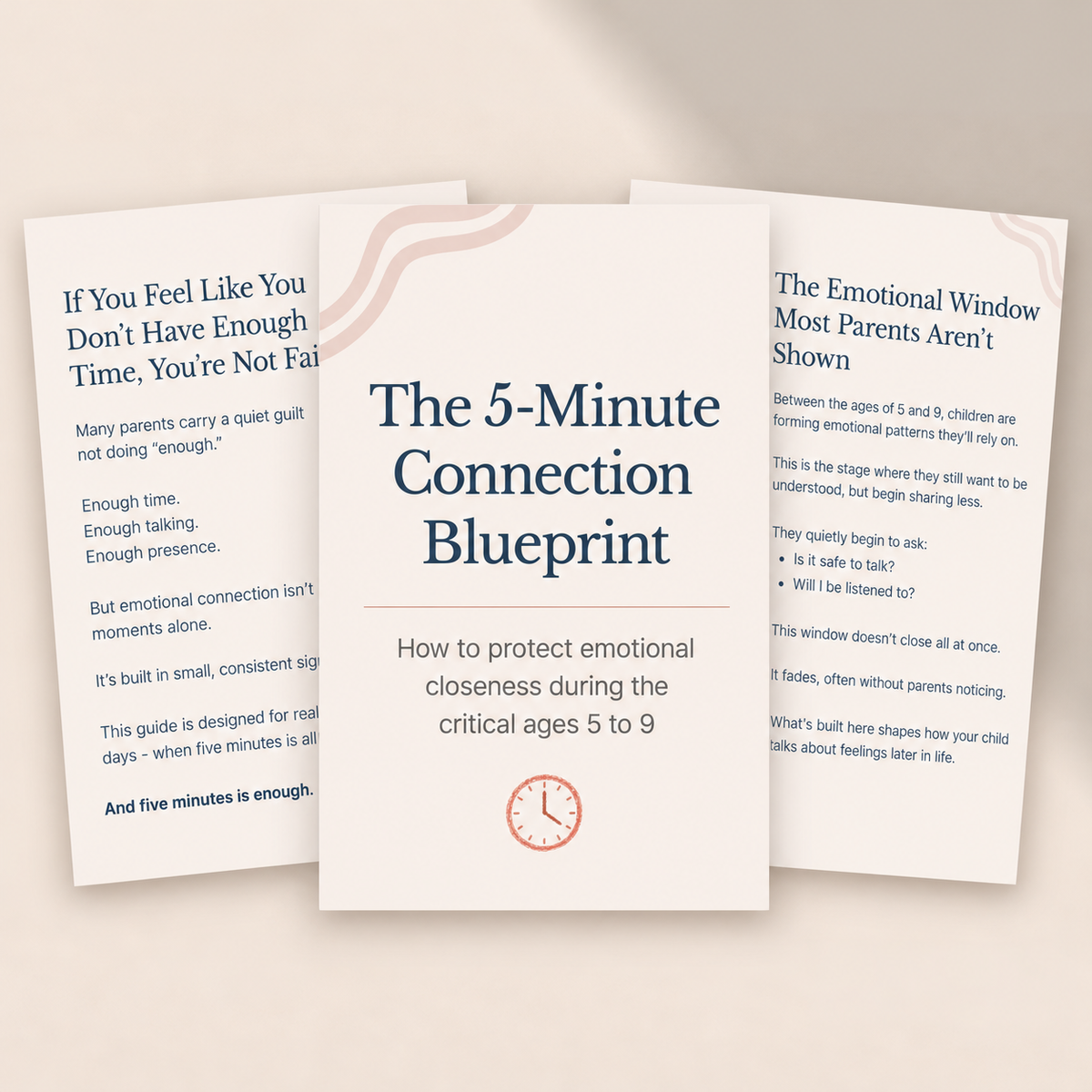 The 5-Minute Connection Blueprint cover with sample pages