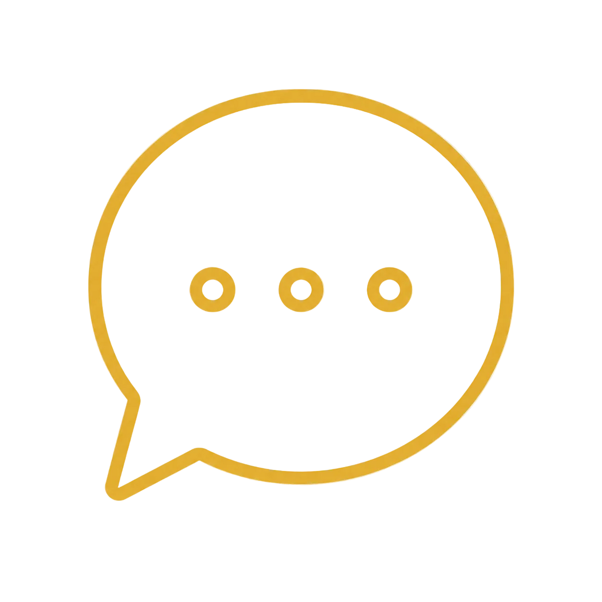 Gold speech bubble icon with eyes on a transparent background