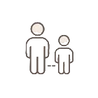 Illustration of a parent and a child standing next to each other.